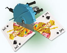 Du kan splitte dine kort og spille videre på to hænder, hvis du har to ens kort til rådighed.