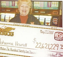 Den 74-årige Johanna Huendl vinder en af historiens største jackpotter på casinoet Bally's